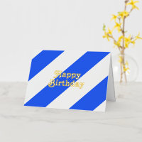 Retro Vintage Blue Stripes Happy Birthday