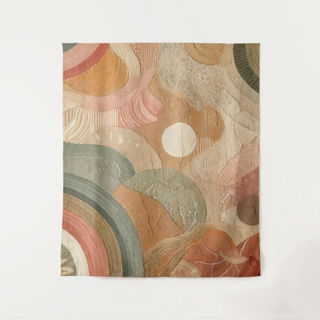 Retro Vintage Bohemian Earthy Abstract Design Tapestry (Front)