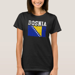 Retro Vintage Bosnia Flag Bosnian Roots T-Shirt
