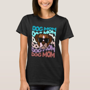 Retro Vintage Boxer Dog Mum Cool Sunglasses T-Shirt