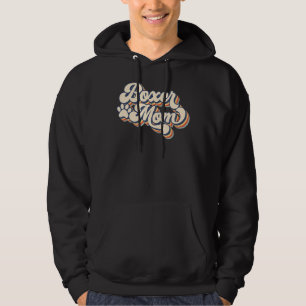 Retro Vintage Boxer Mum   Dog Mum Mothers Day Hoodie
