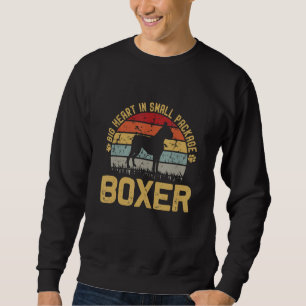 Retro Vintage Boxer Pet Dog Dad Mom Big Heart Sweatshirt