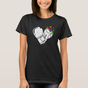 Retro Vintage Boxing Heart Autism Awareness Sport T-Shirt