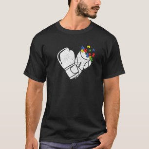 Retro Vintage Boxing Heart Autism Awareness Sport T-Shirt