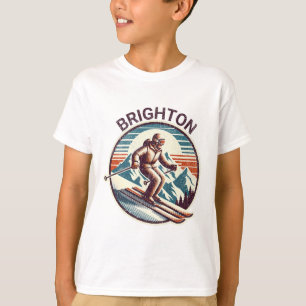 Retro Vintage Brighton Utah Ski Resort Winter Skii T-Shirt