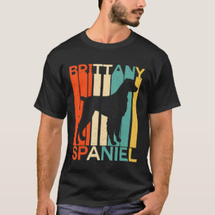Retro Vintage Brittany Spaniel Silhouette Dog Dog T-Shirt