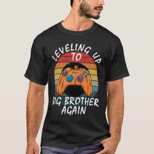 Retro Vintage Bro Boys Levelling Up To Big Brother T-Shirt