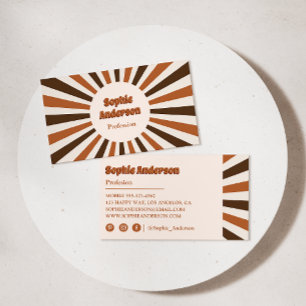 Retro Vintage Brown & Terracotta Modern Business Card