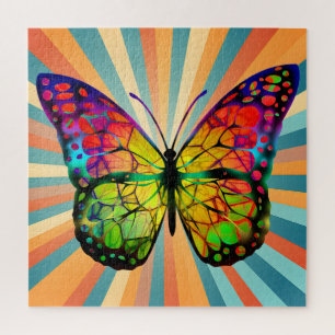 RETRO VINTAGE BUTTERFLY ABSTRACT JIGSAW PUZZLE