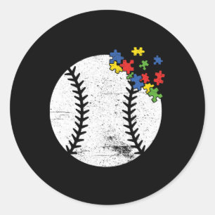 Retro Vintage Bysell Heart Autism Awareness Sport  Classic Round Sticker