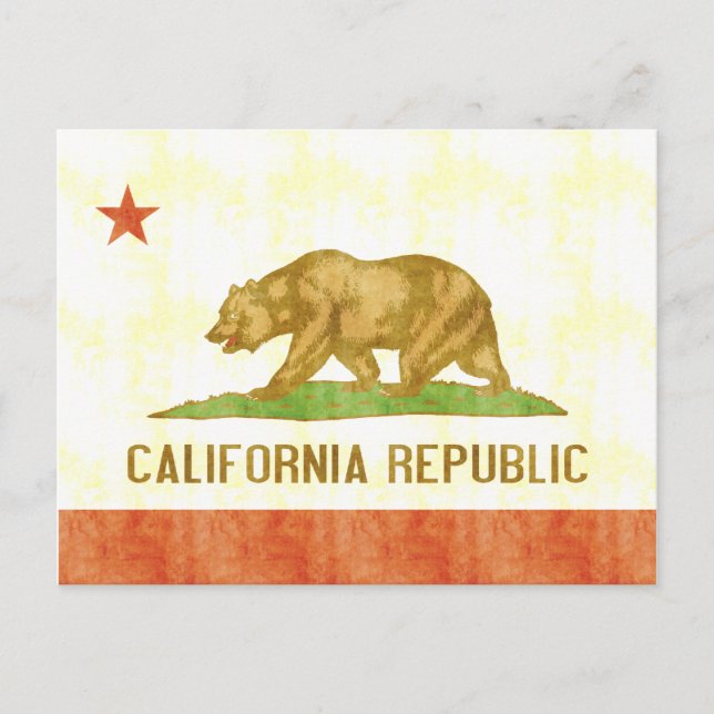 Retro Vintage California Flag Postcard (Front)