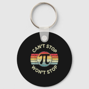 Retro Vintage Can't Stop Won't Stop Day Math Teach Key Ring