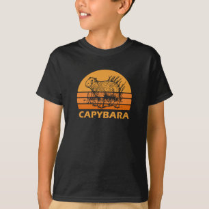 Retro Vintage Capybara Giant Cavy Rodent Wildlife T-Shirt