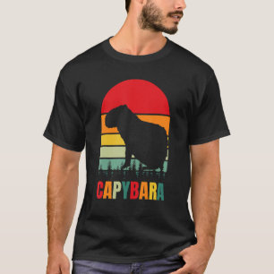 Retro Vintage Capybara Silhouette Capybara Lover C T-Shirt