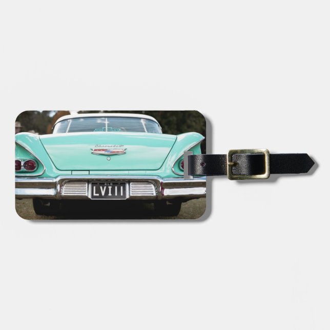 Retro vintage car luggage tag (Front Horizontal)
