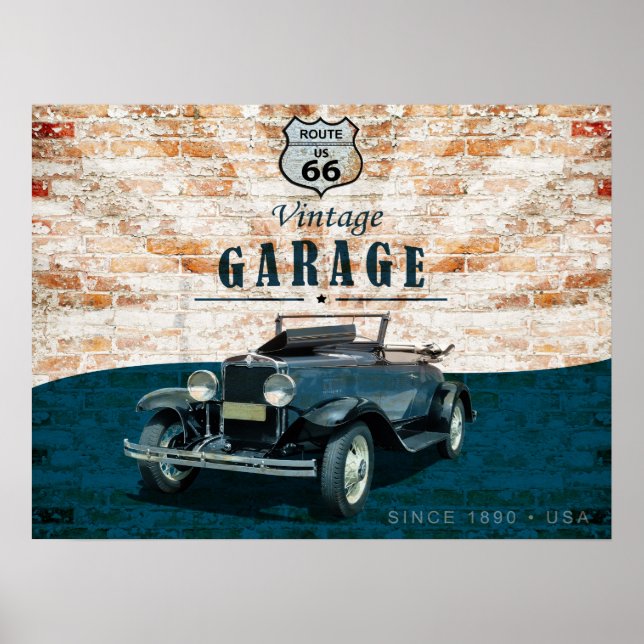Retro Vintage Car Poster (Front)