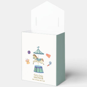 Retro Vintage Carousel Carnival Baby Shower  Favour Box
