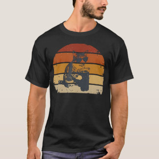 Retro Vintage Cat Drinking Iced T-Shirt