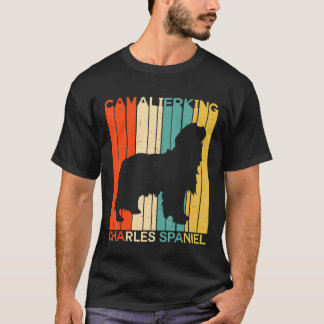 Retro Vintage Cavalier King Charles Spaniel Silhou T-Shirt
