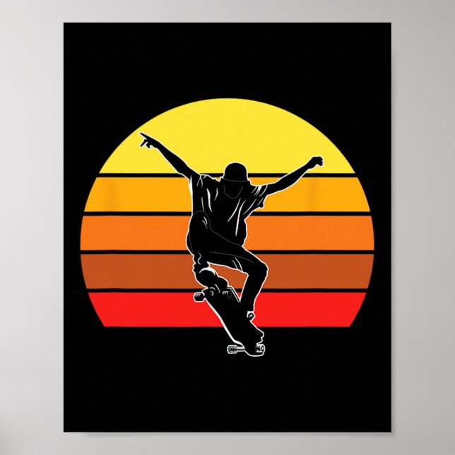 Retro Vintage - Cheerfully Skateboarding Weekends  Poster (Front)