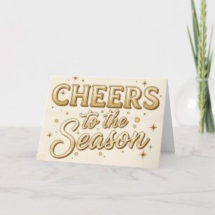 Retro Vintage Cheers to the Season Christmas Holiday Card