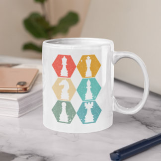 Retro Vintage Chess Pieces Sunset Coffee Mug