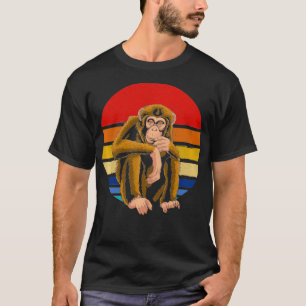 Retro Vintage Chimpanzee Monkey Wild Forest Animal T-Shirt
