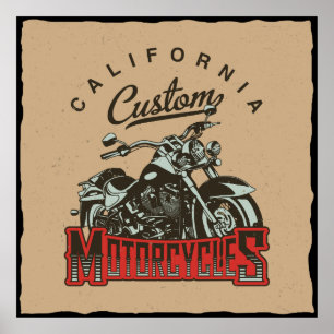 Retro Vintage Chopper Poster