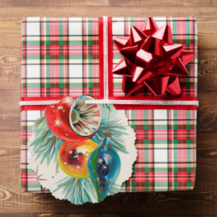 retro vintage Christmas add message Tree Decoration Card