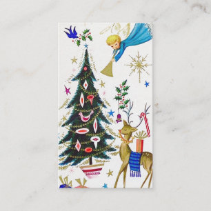 Retro vintage Christmas Angel Business Card