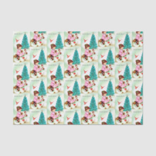 retro Vintage Christmas Angel Holiday tissue Paper