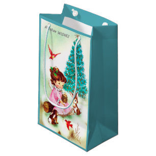 Retro Vintage Christmas Angel party bag