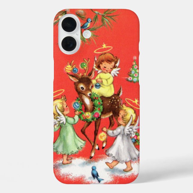 Retro vintage Christmas Angels Case-Mate iPhone Case (Back)