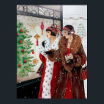 Retro vintage Christmas art deco lady poster<br><div class="desc">design by www.etsy.com/Shop/VanityFlairDesigns</div>