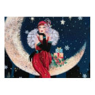 Retro vintage Christmas art deco lady poster