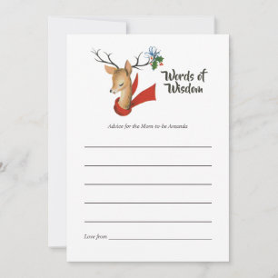 Retro Vintage Christmas Baby Shower Mum Advice Card