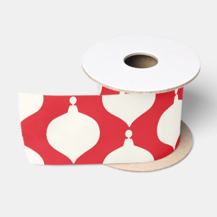 Retro vintage Christmas bauble holiday Satin Ribbon