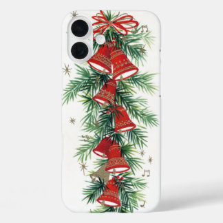 Retro Vintage Christmas bells iPhone 16 Plus Case