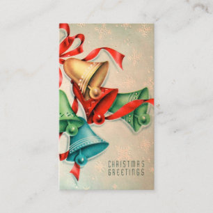 Retro Vintage Christmas bells little cards
