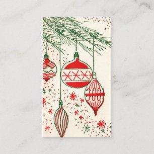 Retro Vintage Christmas bulbs add message card