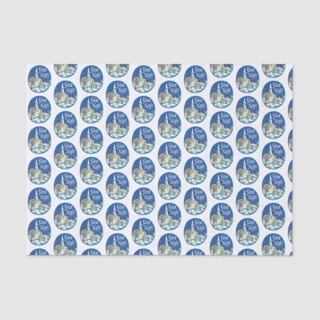 retro vintage Christmas Church Holiday Tissue Paper (Front)