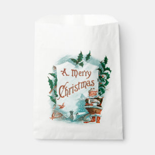 Retro Vintage Christmas Cool Santa Greeting Favour Bags