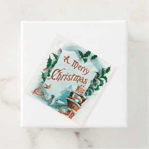 Retro Vintage Christmas Cool Santa Greeting Favour Tags