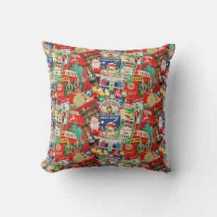 Retro Vintage Christmas Decorations II Cushion