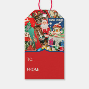 Retro Vintage Christmas Decorations II Gift Tags