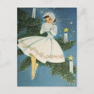 Retro Vintage Christmas Holiday Postcard