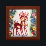 Retro vintage Christmas Holiday reindeer gift box<br><div class="desc">design by www.etsy.com/Shop/VanityFlairDesign</div>