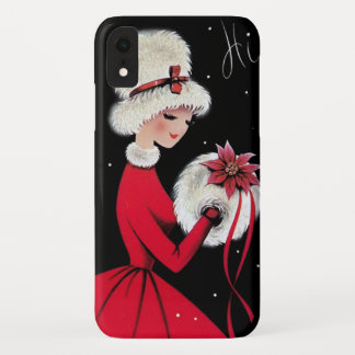 Retro vintage Christmas lady Holiday Case-Mate iPhone Case