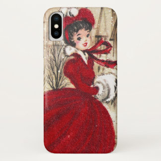 Retro Vintage Christmas lady phone case ten