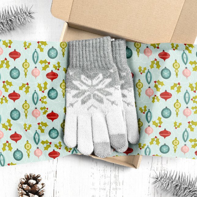 Retro Vintage Christmas Ornaments Tissue Paper (Creator Uploaded)